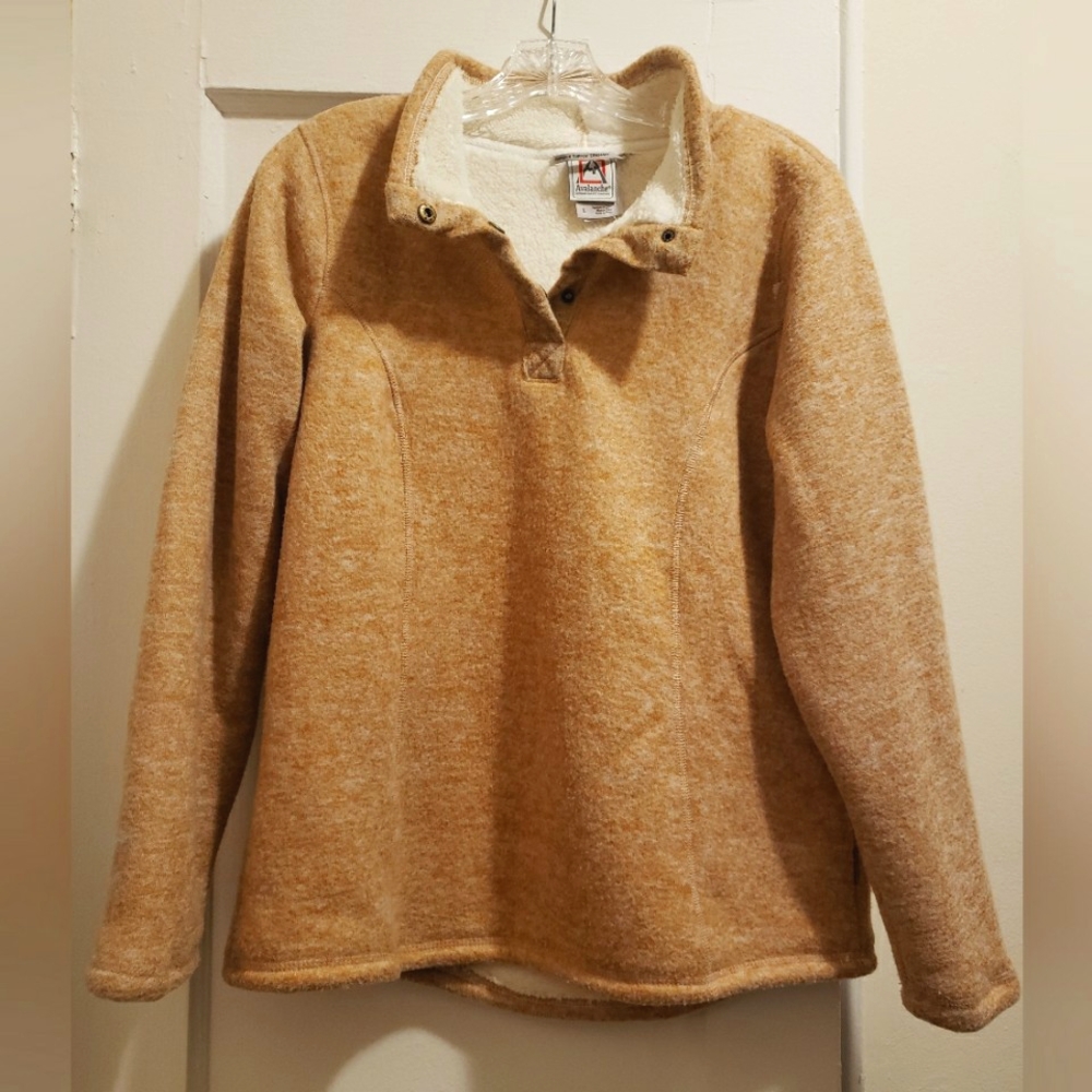 Orange fuzzy pullover